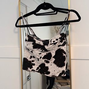 Cow Print Crop Top